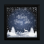 Christmas Snowy Fairy Tale Fantasy Forest Gift Box<br><div class="desc">Happy New Year and Merry Christmas Holiday Event. Gift Box decorated with Christmas Winter Fairy Tale Illustration. Fantasy Snowy Landscape with reindeer, falling snow, snowflakes. Beautiful Illustration for Art & Home. Crafts & Party Supplies > Gift Wrapping Supplies > Gift Boxes. Gift Box with Christmas Holiday Decoration Winter Fairy Tale...</div>