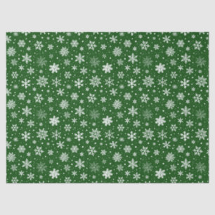 Christmas Snowy Green Tissue Paper