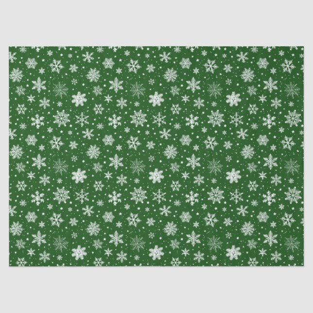 Christmas Snowy Green Tissue Paper (Front)