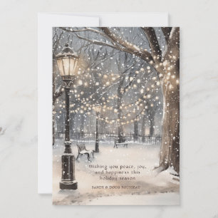 Christmas Snowy Night Holiday Card