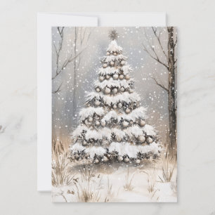 Christmas Snowy Night Holiday Card