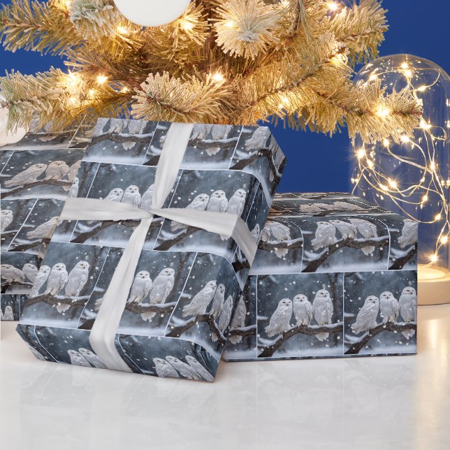 Christmas Snowy Owls Wrapping Paper (Holidays)