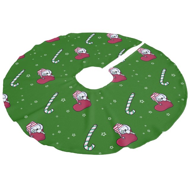Christmas Snuggle Westies Tree Skirt (Angled)