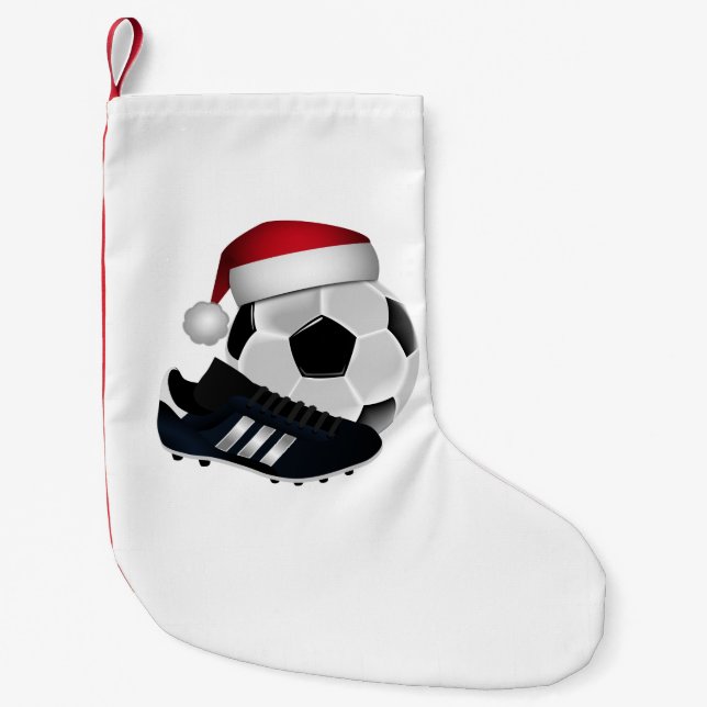 Christmas Soccer Ball and Shoe Small Christmas Stocking (Front)