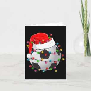 Christmas Soccer Ball Santa Hat Funny Sport Xmas B Card