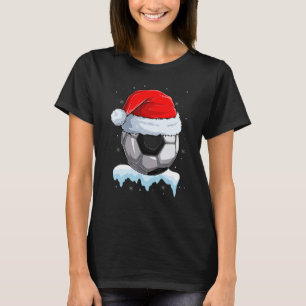 Christmas Soccer Ball Santa Hat Funny Sport Xmas B T-Shirt