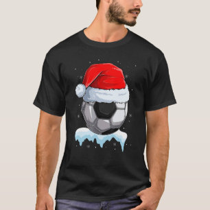 Christmas Soccer Ball Santa Hat Funny Sport Xmas B T-Shirt