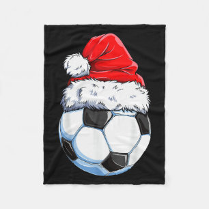 Christmas Soccer Ball Santa Hat Funny Srts Xmas Bo Fleece Blanket