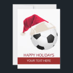 Christmas Soccer Ball Santa Hat Greeting Cards<br><div class="desc">tennis ball santa hat ,  tennis christmas cards</div>