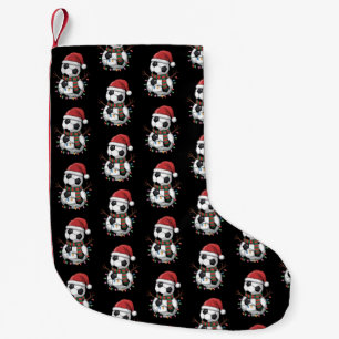 Christmas Soccer Ball Snowman Lights Santa Hat Small Christmas Stocking
