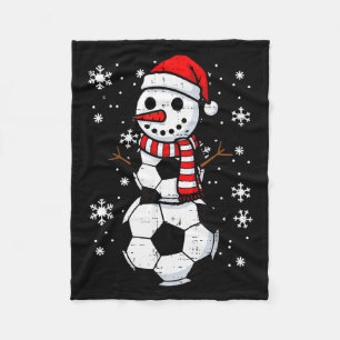 Christmas Soccer Ball Snowman Xmas Football Boys K Fleece Blanket