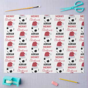Christmas Soccer Ball Sports Football Custom Name Tissue Paper