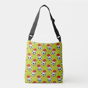Christmas Soccer Ball With Santa Claus Hat Pattern Crossbody Bag