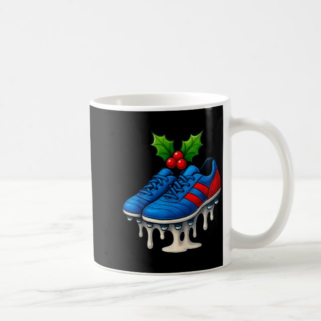 Christmas Soccer Cleats Ice Cream Drip Xmas  Coffee Mug (Right)