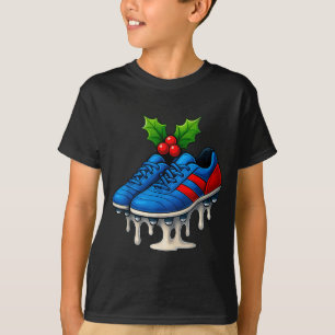 Christmas Soccer Cleats Ice Cream Drip Xmas T-Shirt