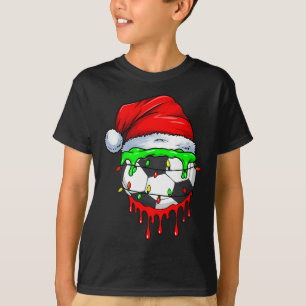 Christmas Soccer Drip For Boys Ice Cream Drip T-Shirt
