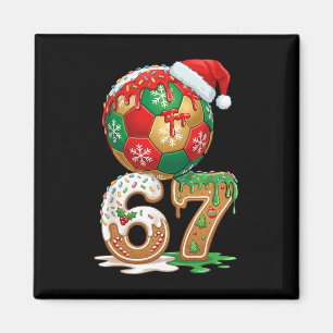 Christmas Soccer Drip Number 67 Boys Soccer 67 Magnet