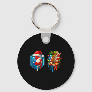 Christmas Soccer Footbyll Drip Us Flag Ice Cream D Keychain