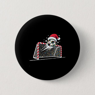Christmas Soccer Goal Ll Lights Santa Xmas Kids Bo 2 Inch Round Button
