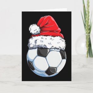 Christmas Soccer Ll Santa Hat Funny Sports Xmas Bo Card
