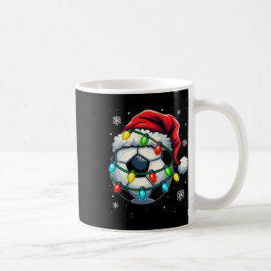 Christmas Soccer Ll Santa Hat Xmas Lights Funny Me Coffee Mug