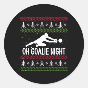 Christmas Soccer Player Xmas Day Goalkeeper Santa  Classic Round Sticker