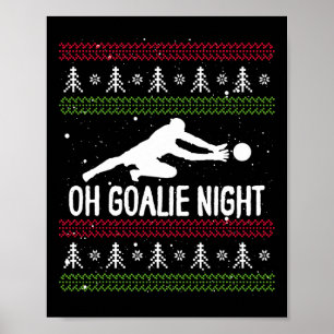 Christmas Soccer Player Xmas Day Goalkeeper Santa  Poster