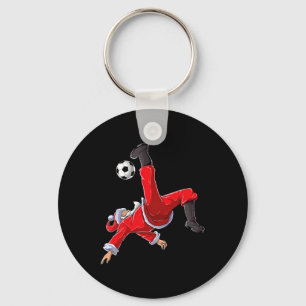 Christmas Soccer Santa Funny Bicycle Kick Keychain