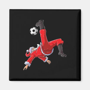 Christmas Soccer Santa Funny Bicycle Kick  Magnet