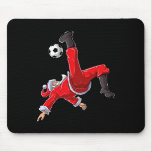 Christmas Soccer Santa Funny Bicycle Kick  Mouse Pad