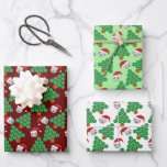 Christmas Soccer Santa Hats Wrapping Paper Sheets<br><div class="desc">Christmas trees made out of soccer balls and soccer balls wearing Santa hats is a unique design for baseball fans and coaches at the winter holidays.</div>