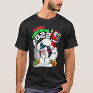 Christmas Soccer Santa Merry Christmas Dabbing Sno T-Shirt