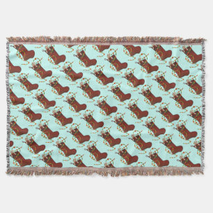 Christmas Sock Monkey Throw Blanket