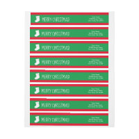Christmas sock wraparound return address labels