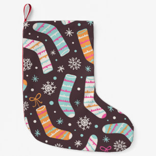 Christmas socks and snowflakes: vintage pattern