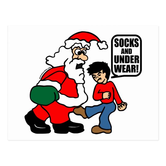 CHRISTMAS SOCKS AND UNDERWEAR POSTCARD