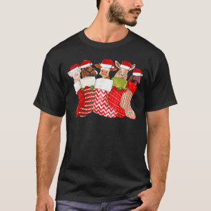 Christmas Socks Animals Horse Cow Goat Chicken Pig T-Shirt