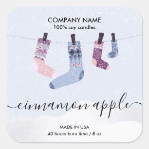 Christmas Socks Candle label product label