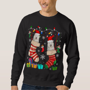 Christmas Socks Pajama Samoyed Dog Puppy Lover Sweatshirt