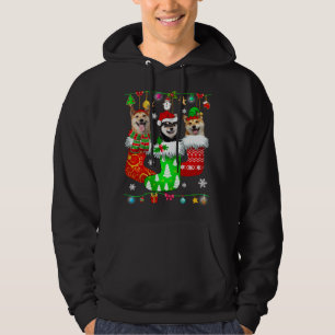 Christmas Socks Pajama Shiba Inu Dog Puppy Lover Hoodie