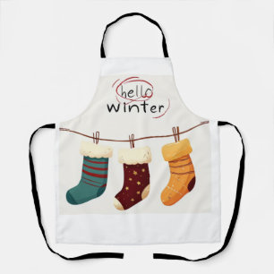 Christmas socks presents apron