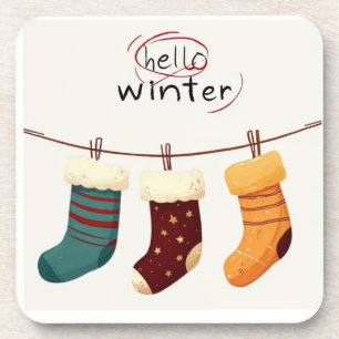 Christmas socks presents coaster