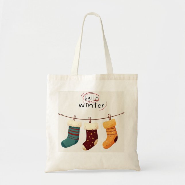 Christmas socks presents  tote bag (Front)