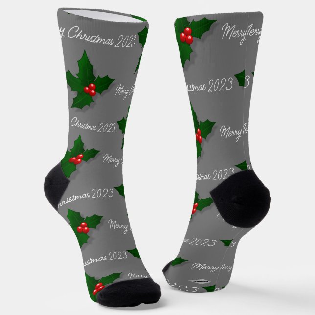 Christmas Socks with Text HAMbyWG (Angled)