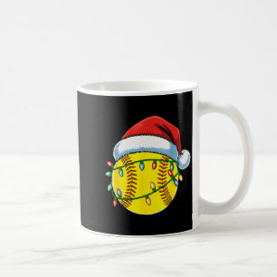 Christmas Softball Ball Santa Hat Softball Xmas Li Coffee Mug