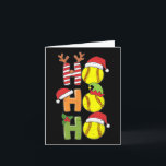 Christmas Softball Ho Ho Ho Softball Xmas Sport Me Card<br><div class="desc">Christmas Softball Ho Ho Ho Softball Xmas Sport Men Women</div>