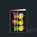 Christmas Softball Ho Ho Ho Softball Xmas Sport Me Card<br><div class="desc">Christmas Softball Ho Ho Ho Softball Xmas Sport Men Women</div>