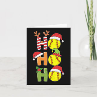 Christmas Softball Ho Ho Ho Softball Xmas Sport Me Card
