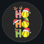 Christmas Softball Ho Ho Ho Softball Xmas Sport Me Classic Round Sticker<br><div class="desc">Christmas Softball Ho Ho Ho Softball Xmas Sport Men Women</div>