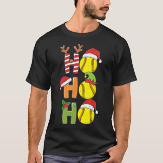 Christmas Softball Ho Ho Ho Softball Xmas Sport Me T-Shirt